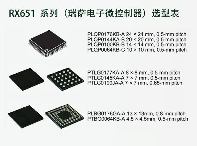 【瑞薩代理提供】瑞薩電子RX651 系列32位微控制器選型表